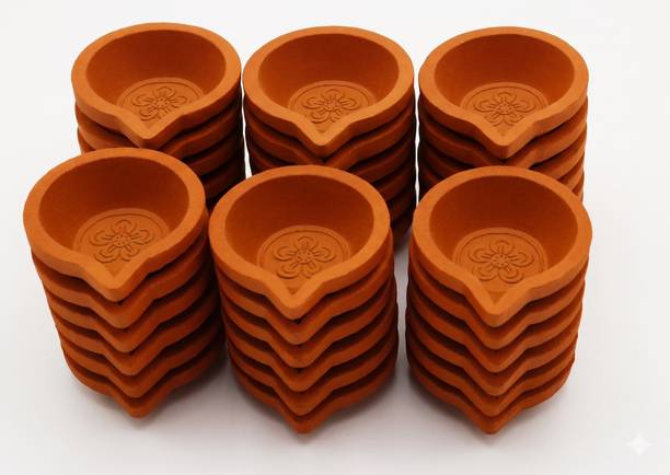 Mudpots Mudpots | Set of 32 Handmade Terracotta Diyas | Eco-Friendly Clay Lamps - Diwali Terracotta (Pack of 32) Table Diya