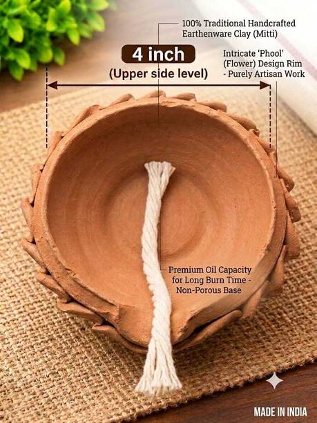 arts kalinga 5205 Terracotta Table Diya