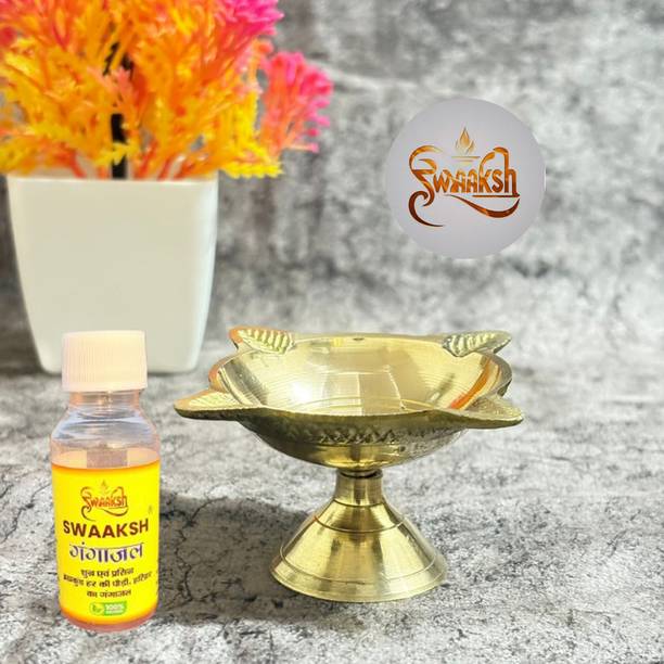 swaaksh Shridisha Deepam – A Brass Diya Crafted to Enlighten Directions WITH GANGAJALI Brass Table Diya