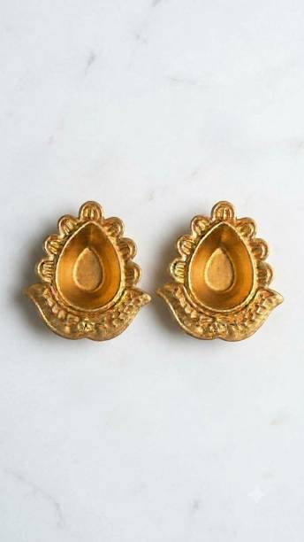 FeatherLife Metal Diyas Brass (Pack of 2) Table Diya