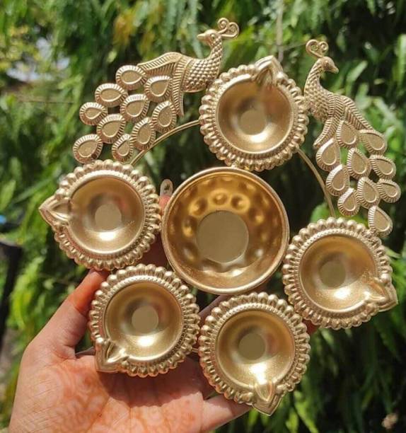 the craft emporium peacock urli Iron Table Diya