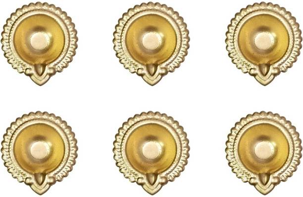 SM Enterprises metal gold designer diya set Iron (Pack of 6) Table Diya Set