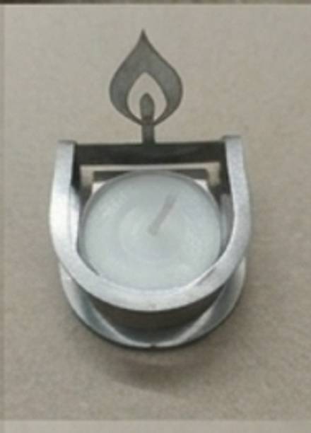 MAYKOBAYKO Royal Glow Metal Diya Silver Table Diya