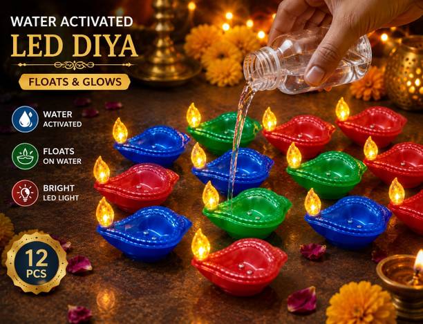 Spstar Shakh diya Plastic (Pack of 12) Table Diya Set
