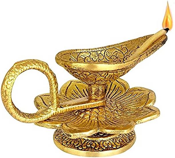 uniquepacks Metal Chirag Diya for Pooja , home and office use decorative showpiece Aluminium Table Diya