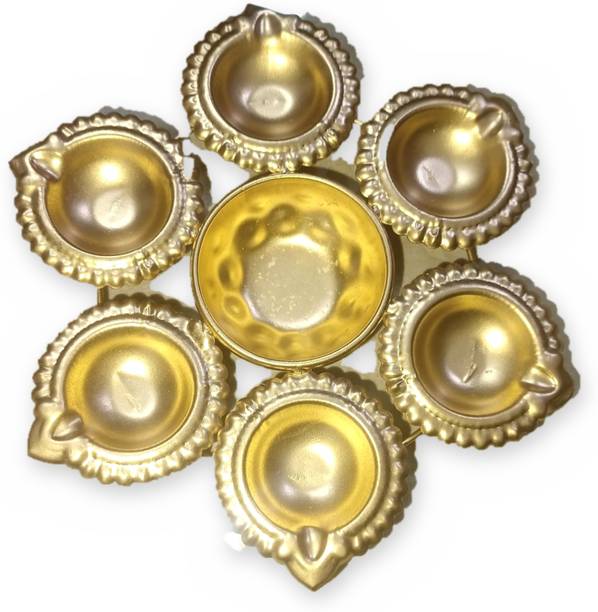 sourcesia Metal Urli- Diya set Stainless Steel Table Diya