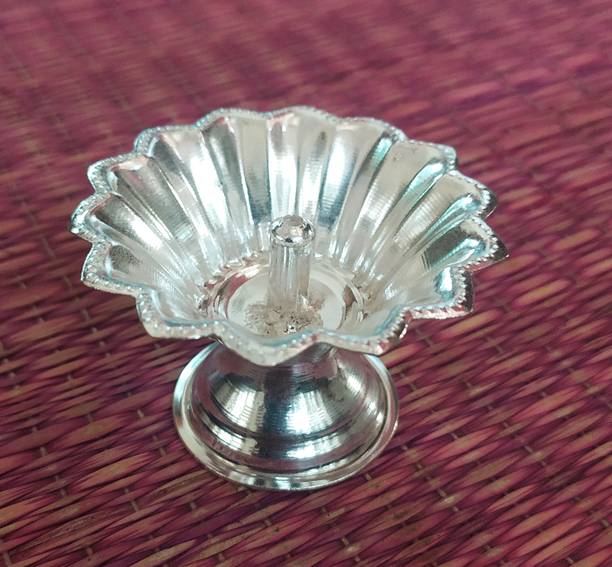 SujArta Silver Plated Table Diya