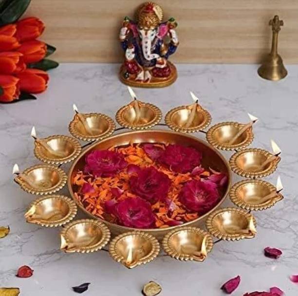 AH IMPEX Best Premium QualityTraditional & spiritual Diya Urli Iron Table Diya