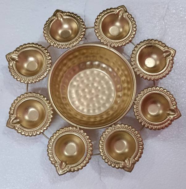 yawar handicrafts 10 inch metal urli diya bowl set Iron Table Diya