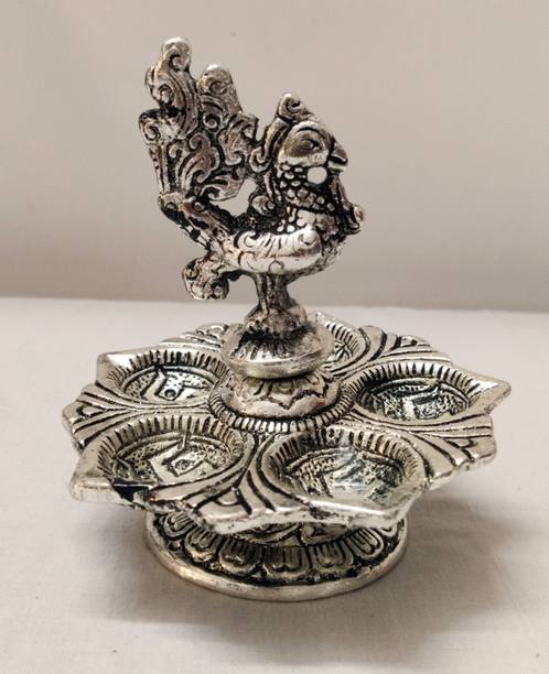 Puja Celebrations Silver Plated Table Diya