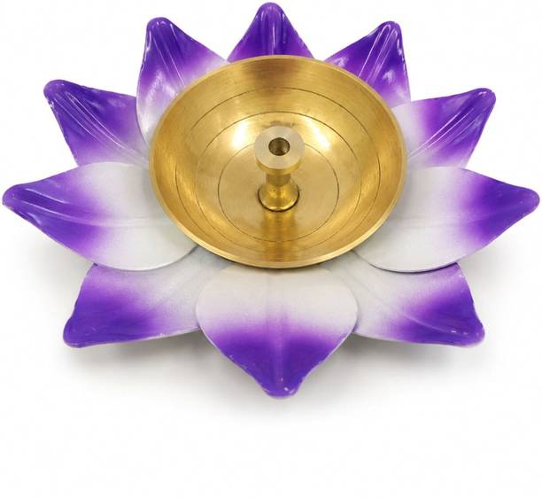 Tinku k Store Brass Lotus Diya for Pooja (Pack of 1) Brass Table Diya