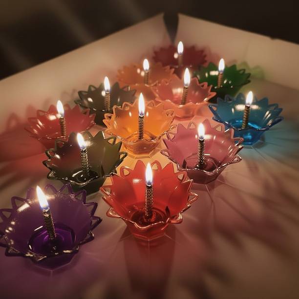 URBAN GLOW BEAUTY Plastic (Pack of 12) Table Diya Set