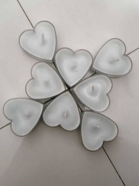 Riva Heart Shape Floating Tealight Candles – Pack of 8 Plastic Table Diya Set