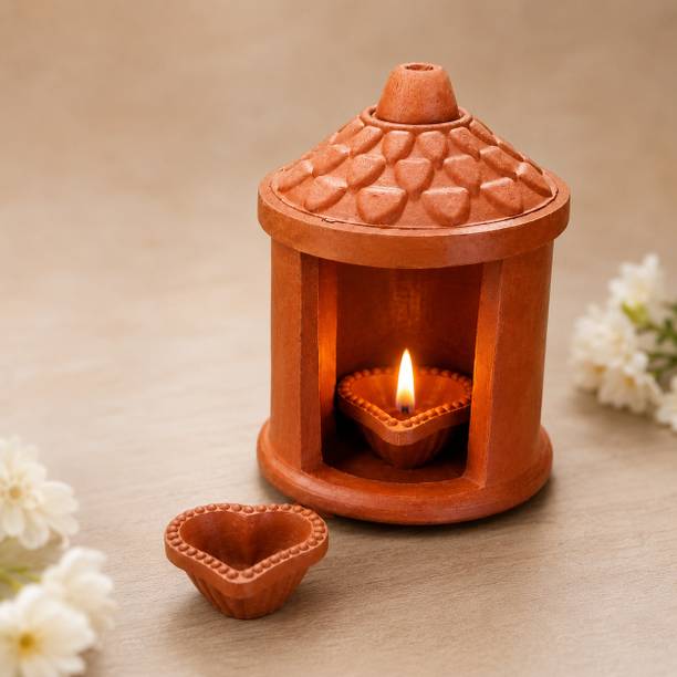 Crinkle Terracotta Table Diya
