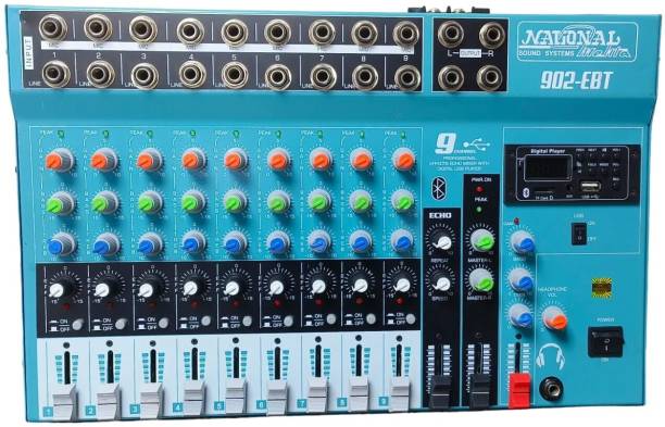 Adiohub Professional Digital Echo 9 Channel Mixer For Professional DJ Use Sound Mixer Wired DJ Controller