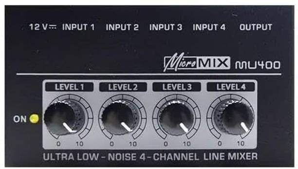 Adiohub MX400 Ultra Low- 4-Channel line mixer Audio Micro Mixer for Sub-Mixing Studio Headphone Amplifier
