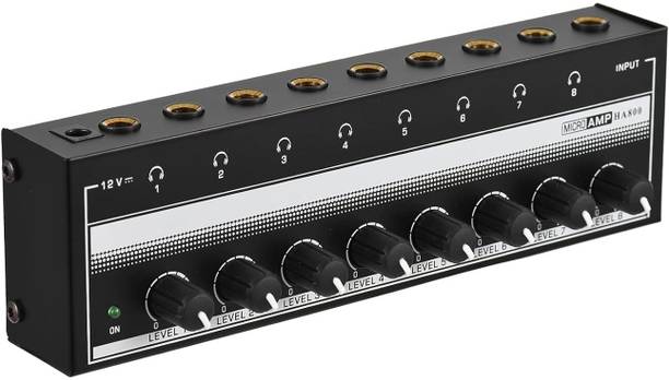 KH HA800 Headphone Amplifier Audio Amp Ultra Compact 8 Channels Mini Audio Stereo Wired DJ Controller