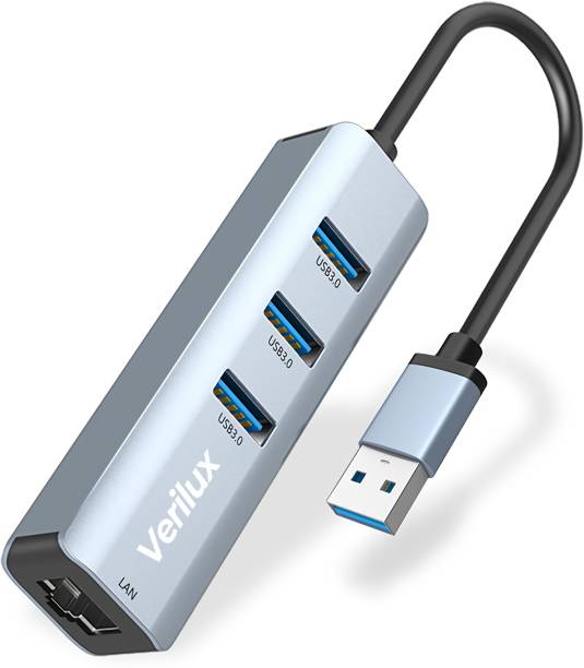 Verilux 4 in 1 USB to Ethernet Adapter, USB 3.0,RJ45 to USB C Thunderbolt 3/Type-C 4 in 1 USB to Ethernet Adapter, USB 3.0,RJ45 to USB C Breakout Dock