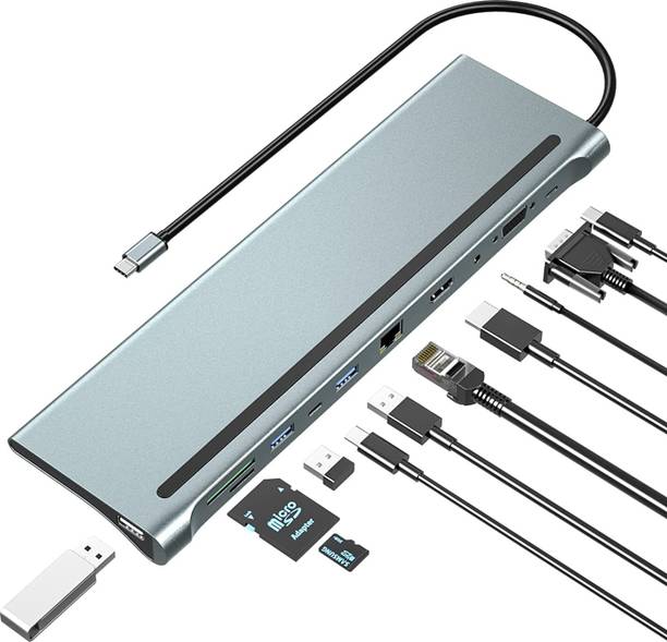 RuhZa USB C Hub 11 in 1 Type C to 4K HDMI Multiport Adapter Docking Station