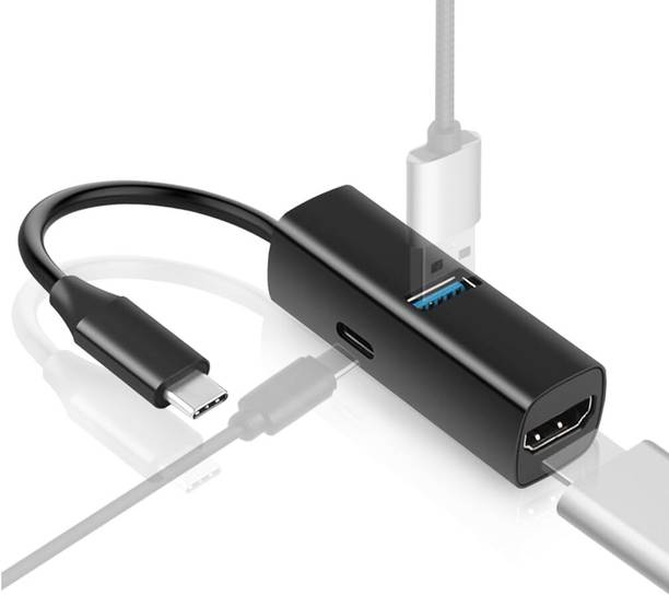 ELEPHANTBOAT Type C to HDMI Docking Station USB Hub 3 in 1 with PD100W Charging USB30 Data USB C Docking Station HDMI Adapter PD100W USB3.0 Hub Docking Station