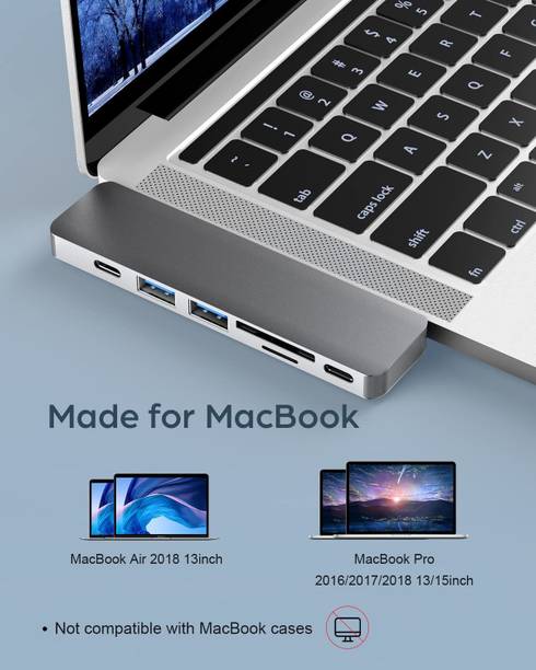 HumBiG 7 in 1 Adapter, Aluminum Multi Port Dongle USB C To HDTV HDMI TF SD Card SD/TF Card Reader, PD 100W & C Data Port USB Type C Hub for Laptop, MacBook USB C To HDTV HDMI TF SD Card USB 3.0 Multipurpose Device