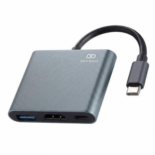 Atom Basics Type C Multiport Adapter with HDMI Output USB 3.0 Port and PD Charging Dock USB-C to HDMI Multiport Adapter with USB 3.0 & PD Charging Hub