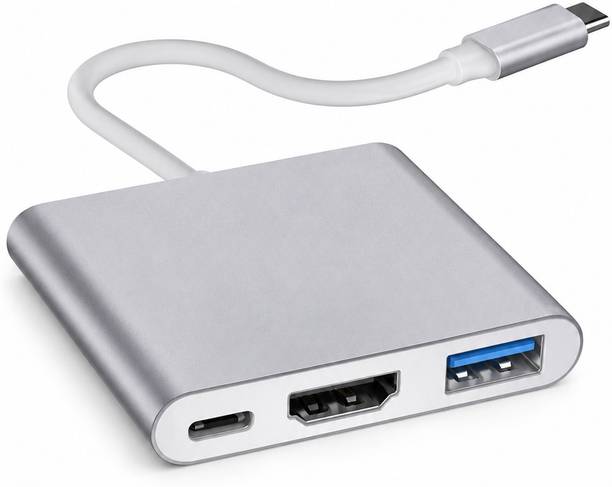 MTK GLOBAL Elite 3 In 1 USB C Expansion Hub Pro Series Premium 3 In 1 USB Type C Hub HDMI USB 3.0 Fast Data Adapter USB Type_C to HDMI+USB 3.0 + USB- C Multiport Adapter Hub ( 3-in-1 )