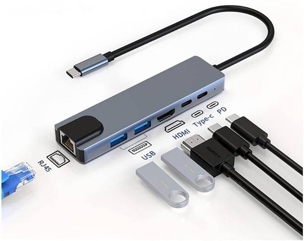 RuhZa 6-in-1 Type-C Multiport Adapter Docking Station