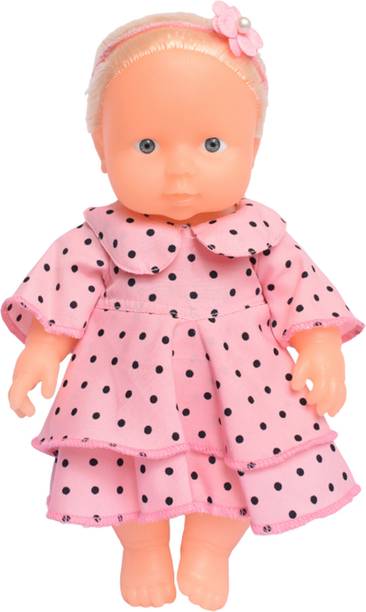 EL FIGO Real Looking Soft Doll Toy For kids Pink Dress(Head, Arms, Legs moveable)28 c.m Multicolor