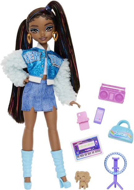 BARBIE Dream Besties Brooklyn Fashion Doll, 8 Video & Music Theme Accessories