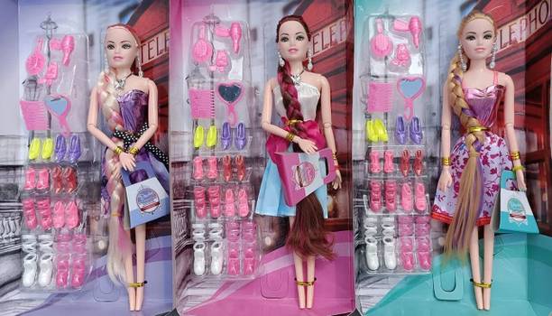 KomalSG Toy Set with Movable Joints and and Hat for Girls Doll House Set