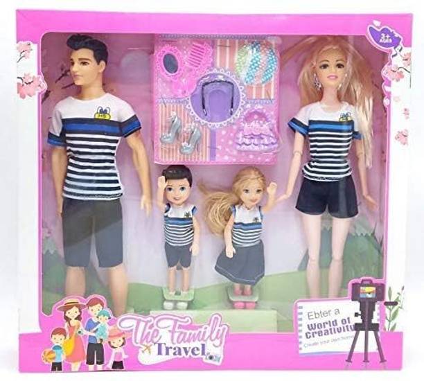 KomalSG Kidzz Land Family Doll Set Includes Mom. Dad, Daughter & Son