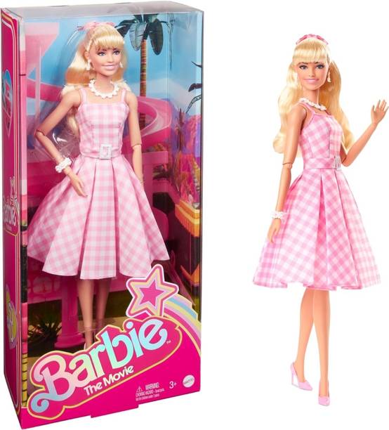 BARBIE The Movie Doll ,Pink and White Gingham Dress,Daisy Chain Necklace