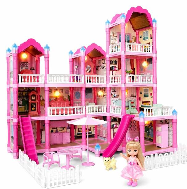 Toyhart New villa dollhouse for kids|Playset DIY 3 Story Princess Dream Home 296 PCS