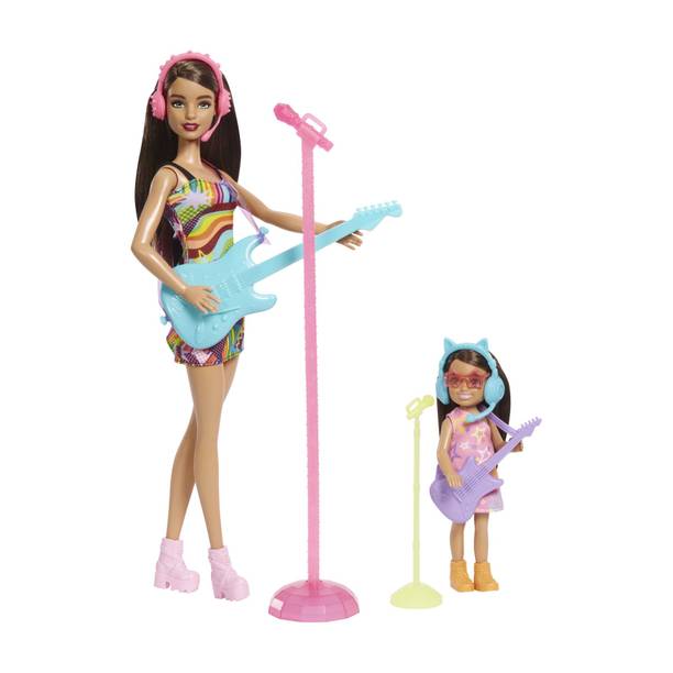 BARBIE Dolls & Accessories, Sisters Pop Star-Themed Playset