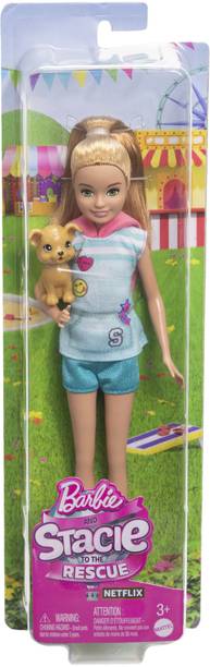 BARBIE Stacie Doll with Pet Dog Rescue Movie Toys & Dolls