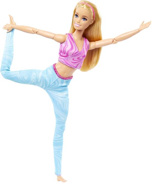 BARBIE Made to Move Fashion Doll, Blonde Wearing Removable Sports 22 Bendable Joints