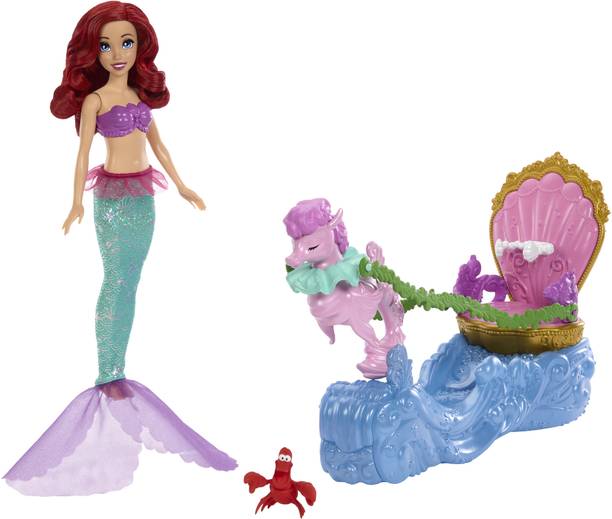 DISNEY PRINCESS Ariels Rolling Chariot with Mermaid Fashion Doll & Figure