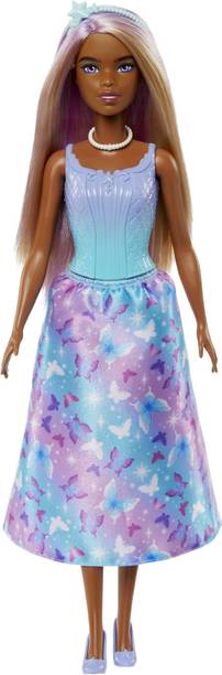 BARBIE Royal Doll with Purple-Highlighted Hair, Butterfly-Print Skirt and Accessories