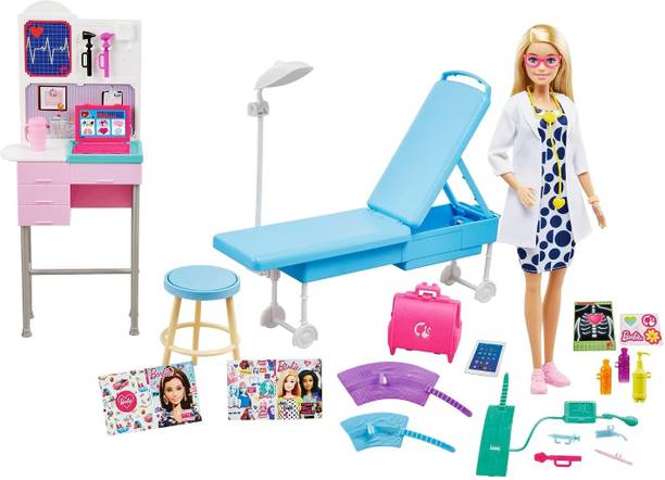 BARBIE Medical Doctor Playset with Blonde Doctor Doll 20+ Medical Accessories