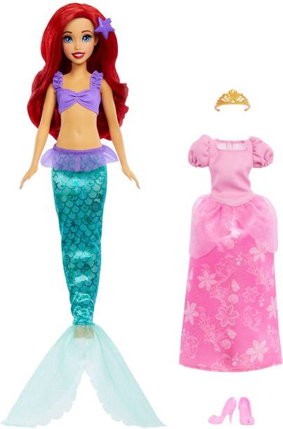 DISNEY PRINCESS Ariel 2-in-1 Mermaid to Princess Doll Gifts for Kids
