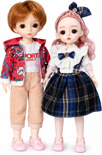 DSR 30CM Couple Fashion Dolls | Stylish Boy & Girl Dolls