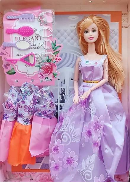 BKDT Marketing Doll Toy for Girls Moveable Arms,Elbow with Dresses & Fashion Accessories