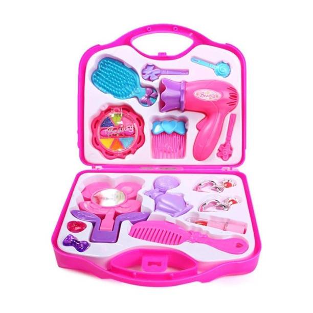 kdsn Fashion Girl Beauty Set Makeup Toy with Mirror Hairdryer & Styling Accessories, Girl Toys makeup kit