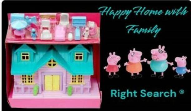 RIGHT SEARCH Peppa pig Family with House for Kids Boy & Girls Set