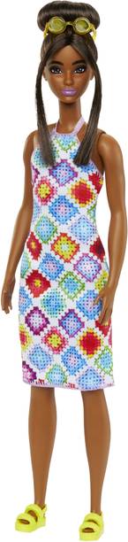BARBIE Fashionistas Doll #210 with Brown Hair in Bun & ...