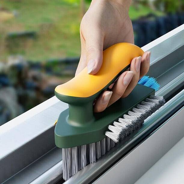 ZENVANEX Multipurpose Scrubber Brush with Scraper Plastic, Nylon Wet and Dry Brush