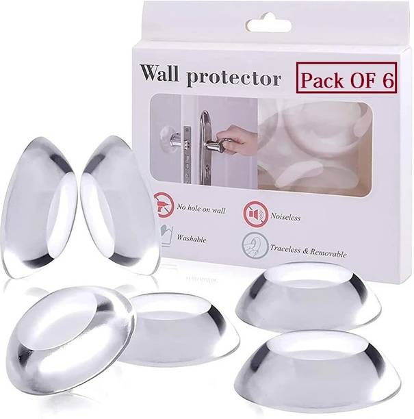 VESTURA PACK OF 6 Door Knob Wall Protector Door Stopper Sticker with Strong Stickiness Silicone Door Bumper Wall Protector Door Knobs, Refrigerator Door, Wall Mounted Wall Mounted Door Stopper