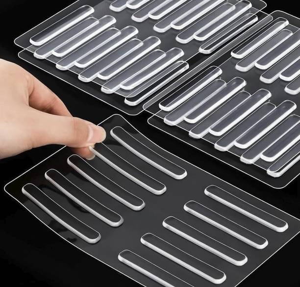 GAUDER 20Pcs Transparent 2.24 inch Strip Door Bumper Soft Wall Protector Self Adhesive Door Mounted Door Stopper