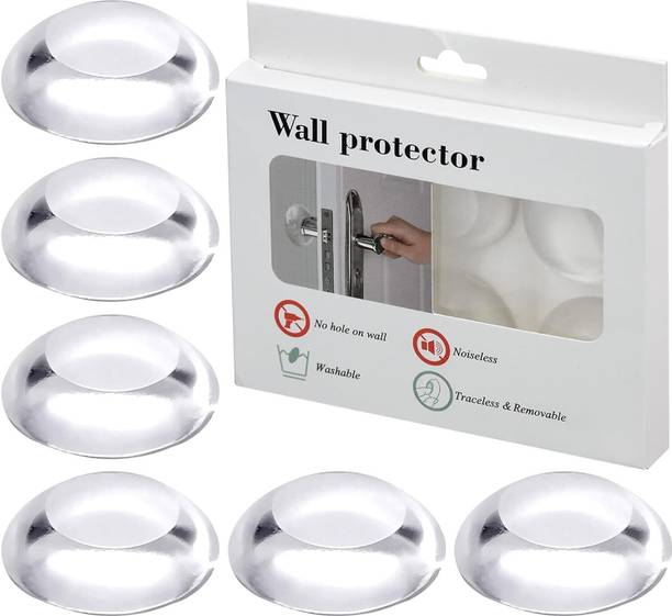 VESTURA 6 PCS Wall Protector Door Knob Rubber Door Stopper Clear Round Door Knob Silicone Door Bumper Wall Protector Doorknobs, Headboard, Refrigerator Door Wall Mounted Door Stopper